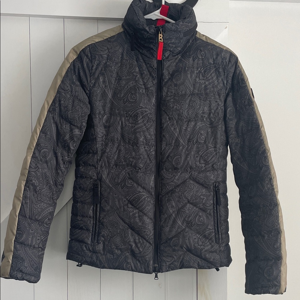 Bogner Blue and gray/silver Paisley Patterned Puffer Jacket